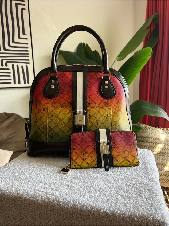 L.A.M.B. Handbags - L.A.M.B Rasta Ombré Montego Bowler Satchel & NWOT Wallet Set Dustbag Included